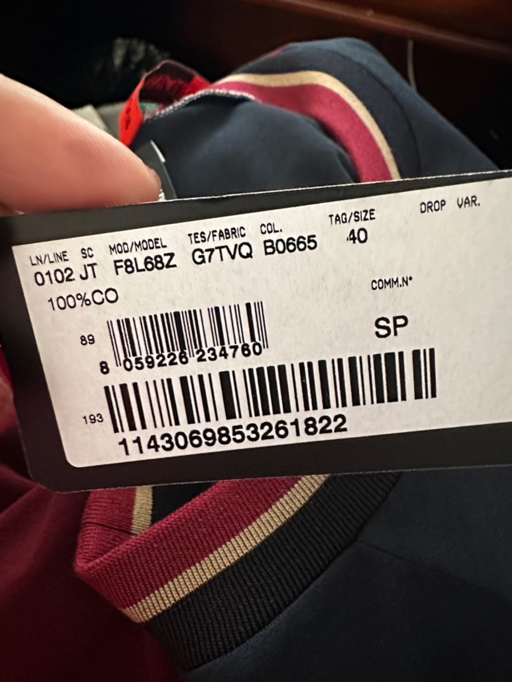 NWT DOLCE & GABBANA Royal Long Sleeve Layer Top Blue Red Millennials Size 40 S - Picture 8 of 8